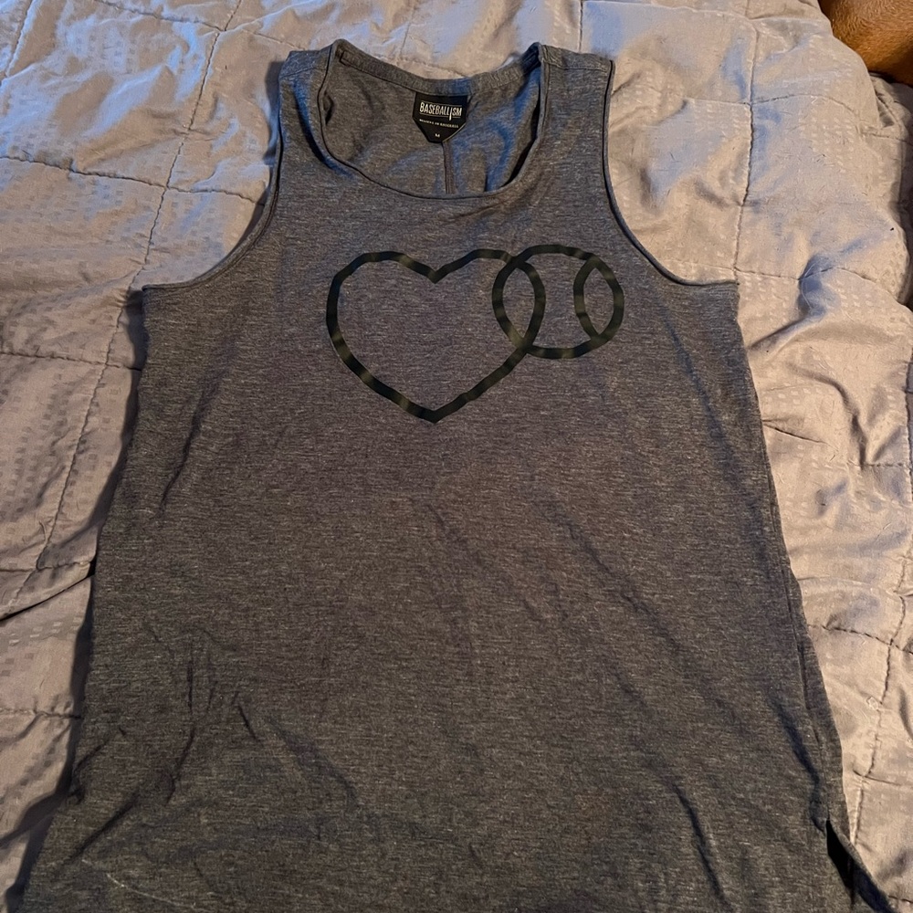 Gray Heart Graphic Tank Top